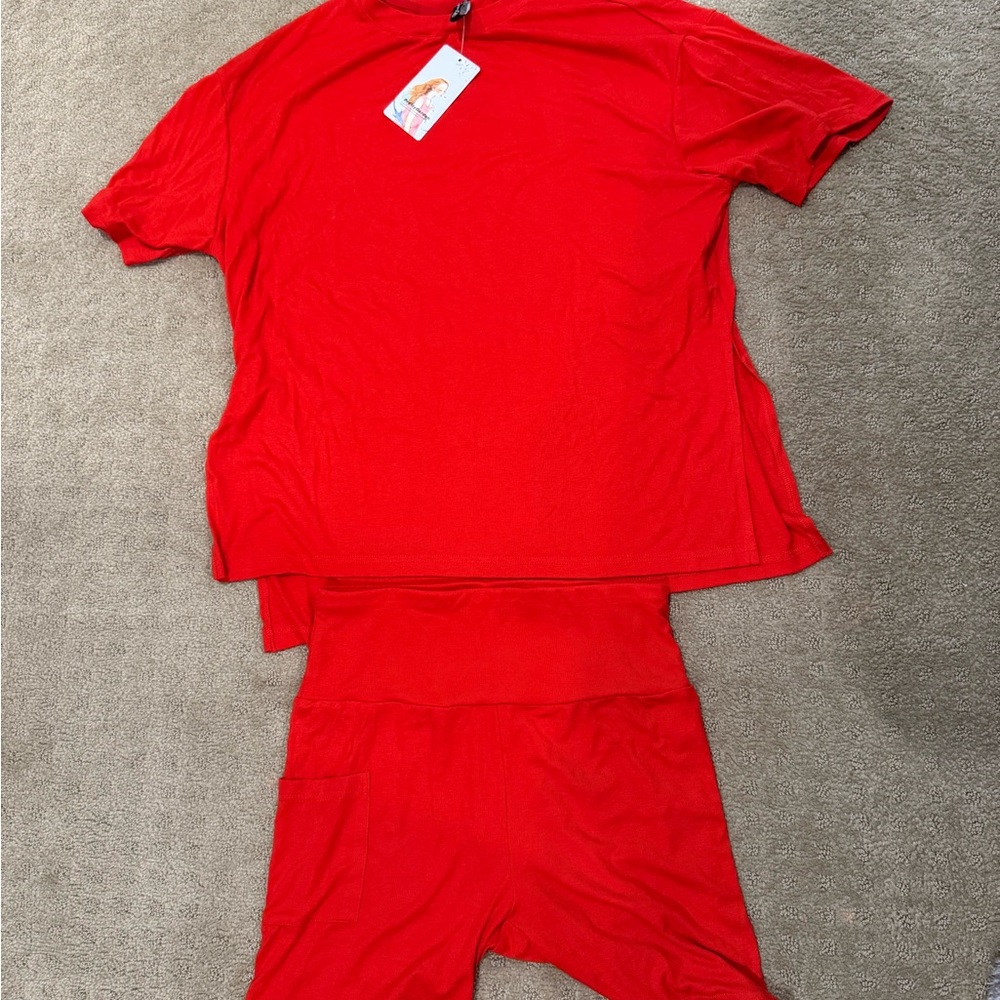Vibrant Red Women's Athletic Shorts